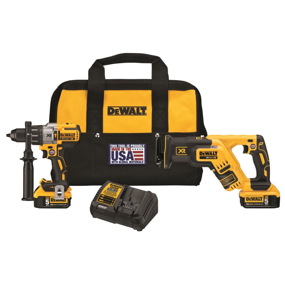 

DEWALT 20V MAX XR Hammer Drill & Reciprocating Saw Combo Kit