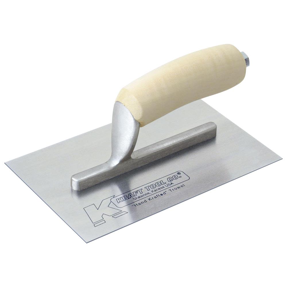 

Kraft Tool Co 6-1/2 In. x 5 In. Carbon Steel Midget Trowel with Wood Handle