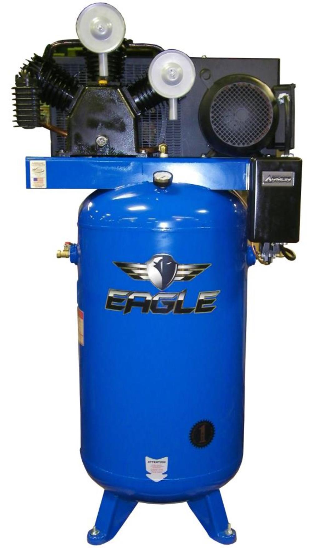 Eagle Compressor 7.5 HP 80 Gallon Vertical Stationary Electric Air Compressor -  7180V2-MS