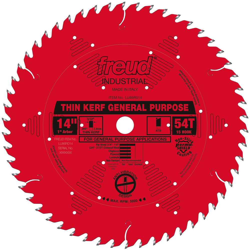 

Freud 14 In. x 54T Thin Kerf General Purpose Blade