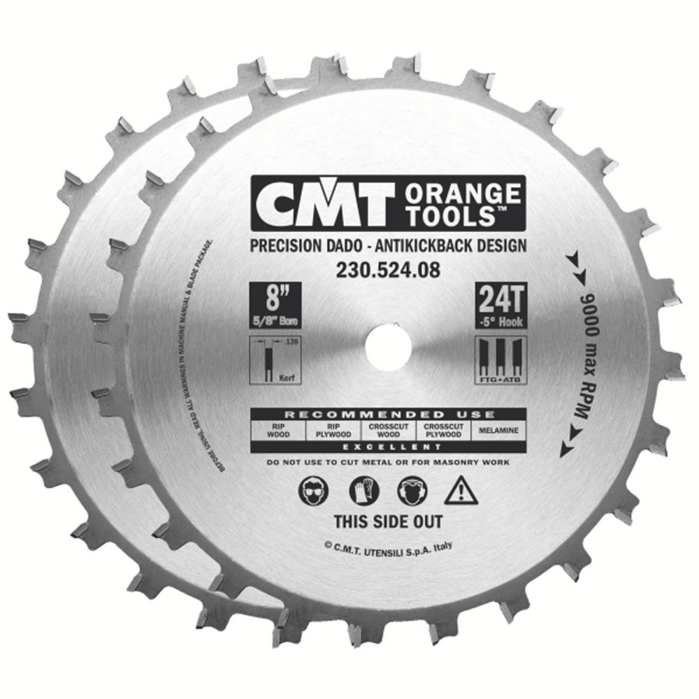 

CMT 8 In x 24 x 5/8 In Precision Dado Sets