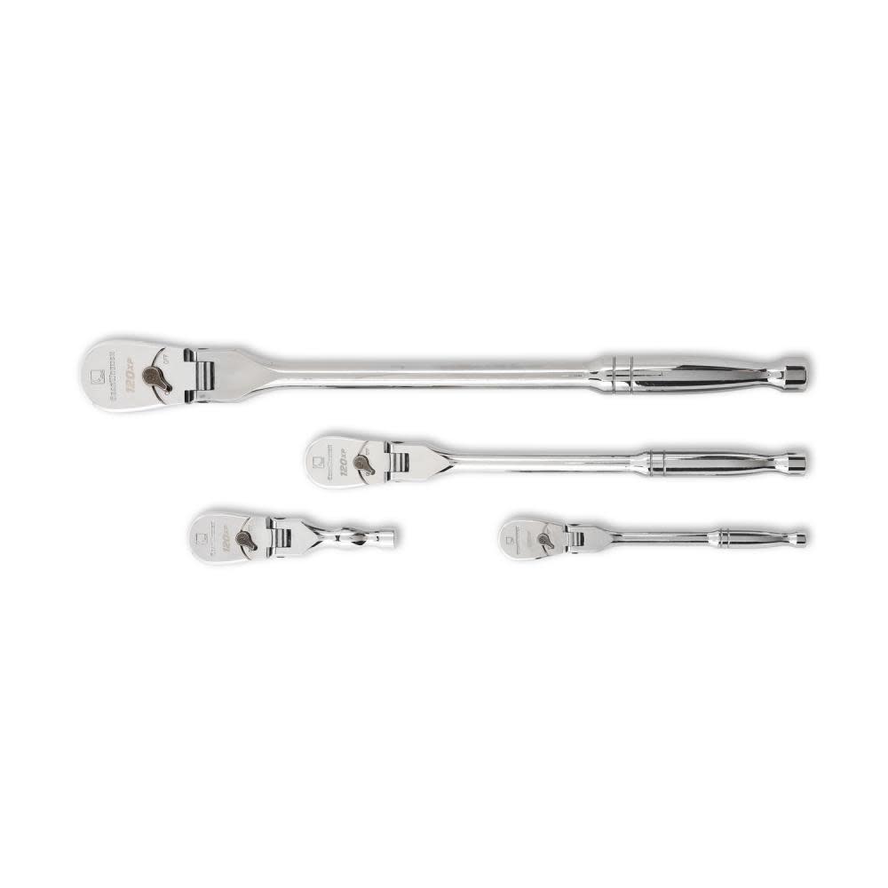 

GEARWRENCH Flex Head Ratchet Set 4 Pc Teardrop 120XP 1/4" 3/8 In. & 1/2 In. Drive