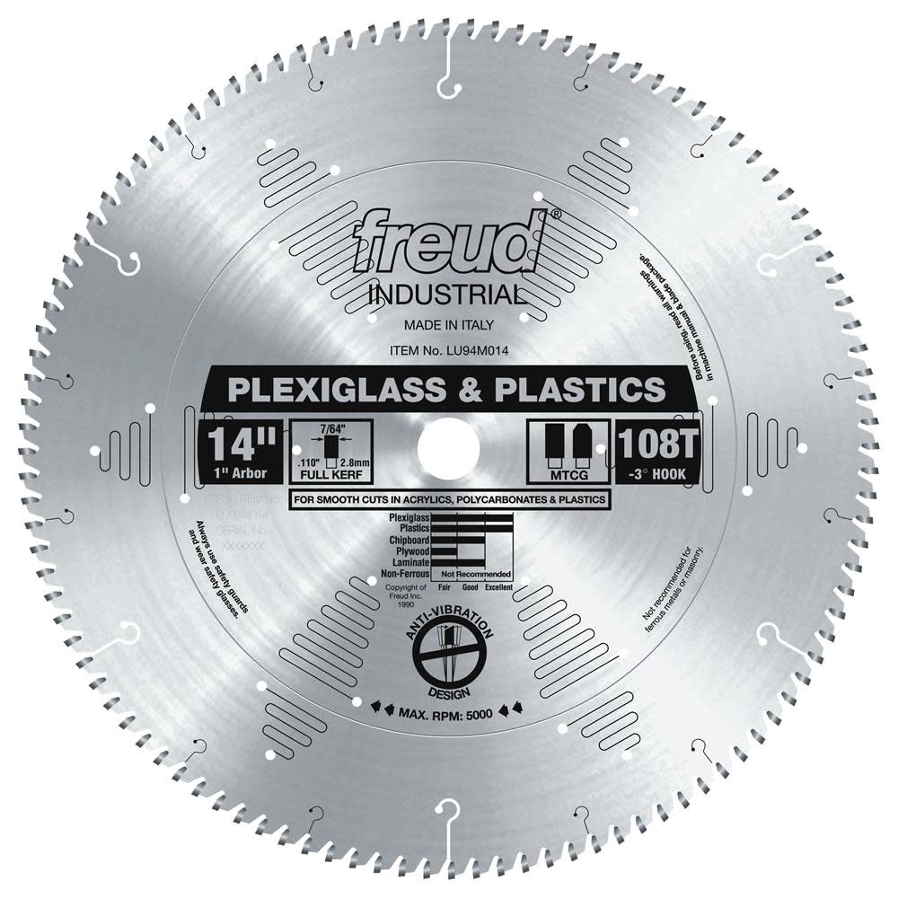 Freud 14" Blade for Plexiglass/Plastics