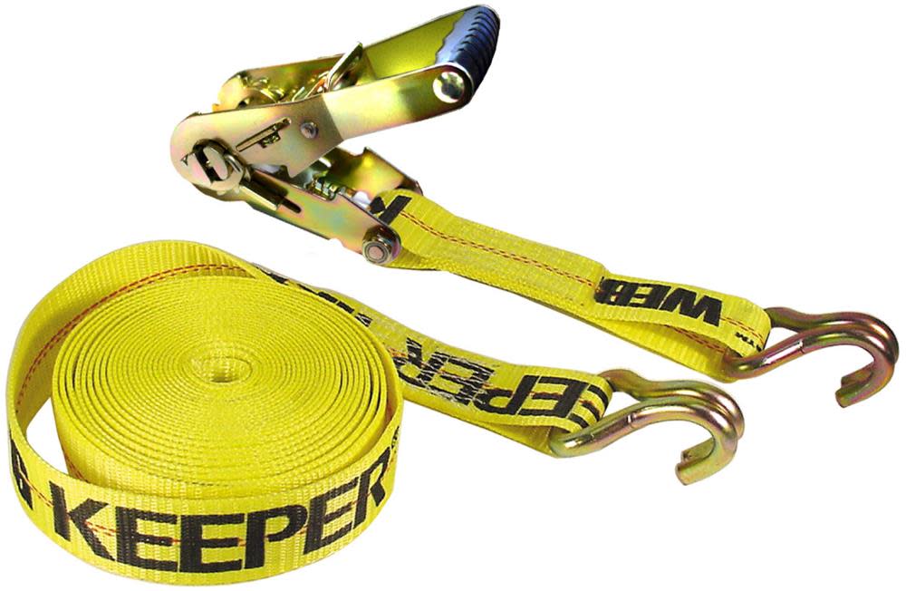 Keeper 27 Ft. x 2 In. Ratchet Tie Down with J Hooks 04622 - Acme Tools