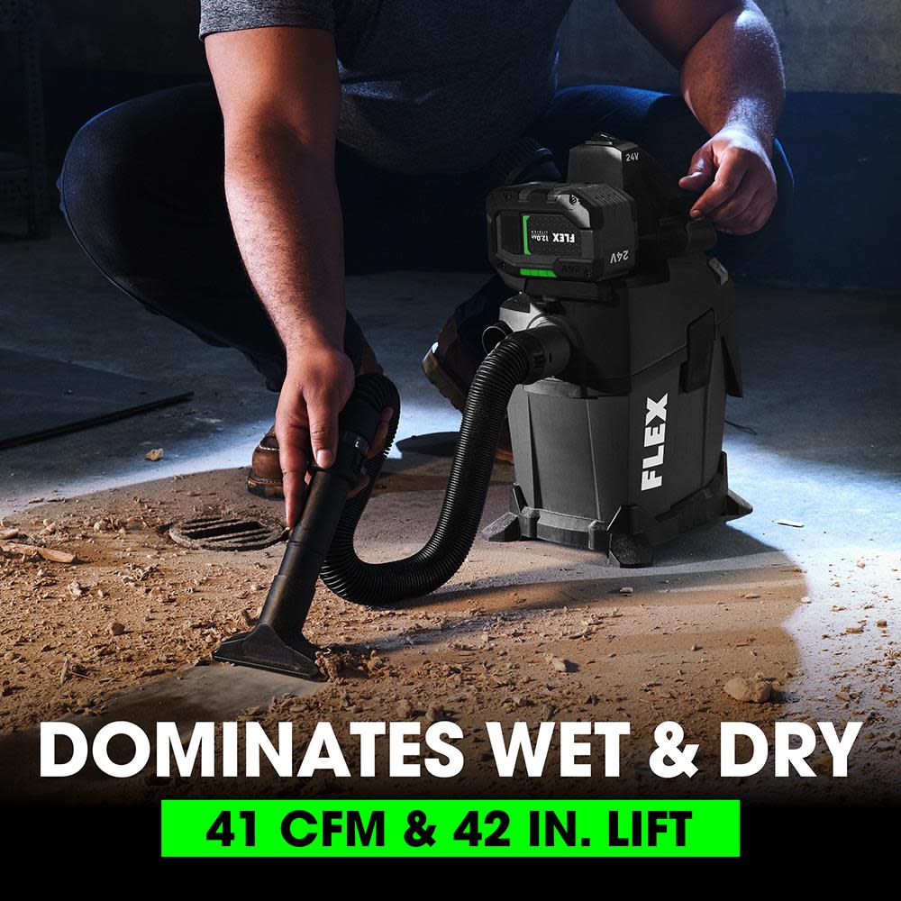 FLEX 24V 1.6 Gallon WET/DRY Vacuum (Bare Tool) FX5221-Z