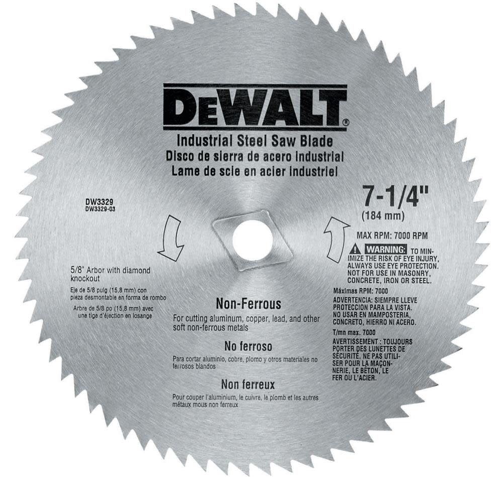 

DEWALT 7-1/4 in. 20T Steel Fast Cut Steel Saw Blade