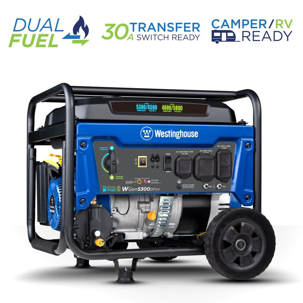 Westinghouse Dual Fuel Portable Generator with CO Sensor