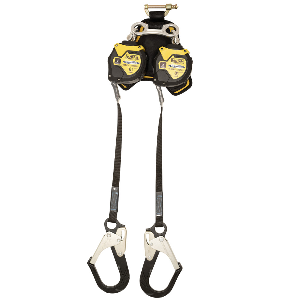 Werner 8 Ft. Twin Leg Self Retracting Lifeline with Aluminum Rebar Hook