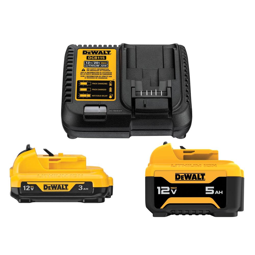 

DEWALT 12V STARTER KIT 3AH and 5AH BATTERY W CHARGER