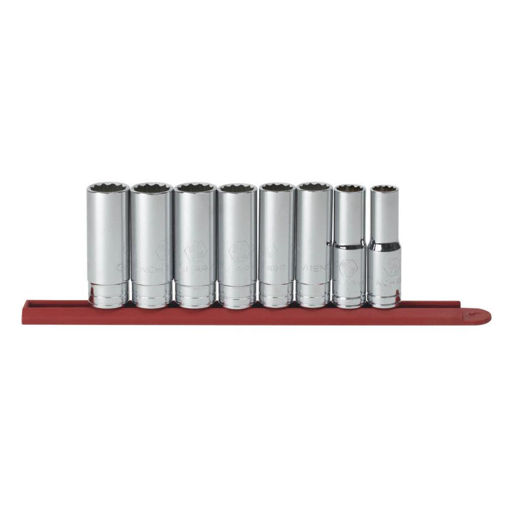 

GEARWRENCH 8 pc 1/2 Drive 12 Point Deep SAE Socket Set