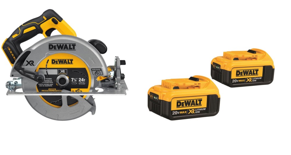

DEWALT 20V MAX 7 1/4 Circular Saw & XR Battery 2pk Bundle