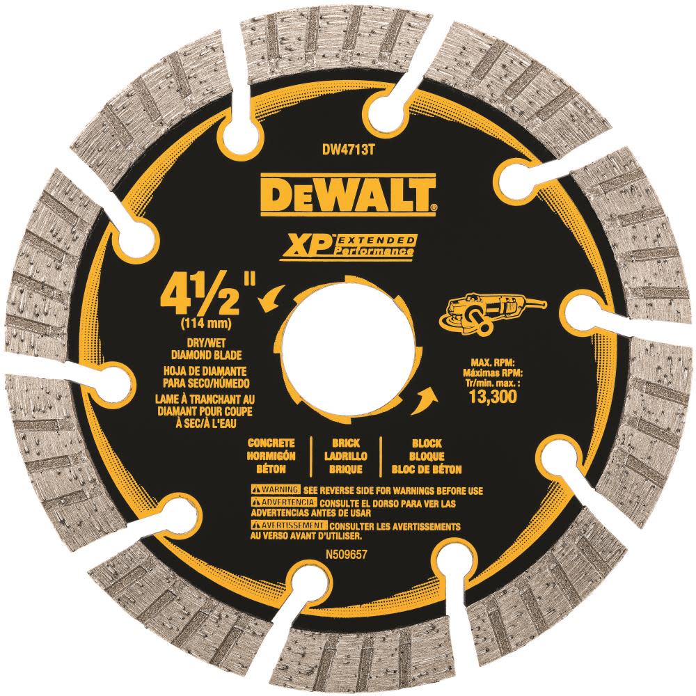 

DEWALT 4-1/2 In. XP Turbo Segmented Diamond Blade Bulk