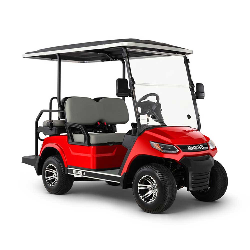 

Advanced EV ADVENT 4 Golf Car 48V Electric 2+2 Metalic Red