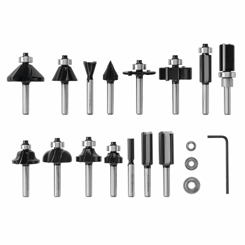 

Bosch Carbide Tipped Wood Router Bit Set 15pc