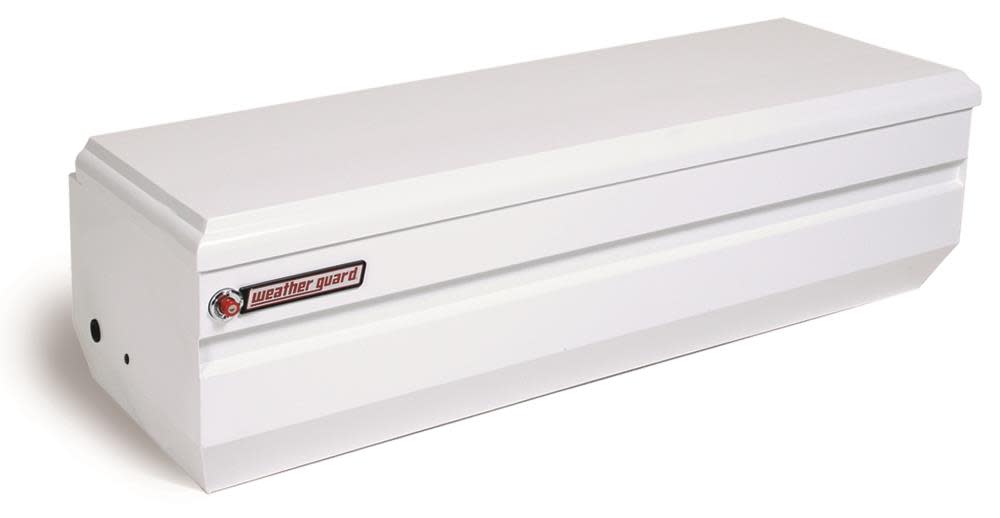 White truck top tool box