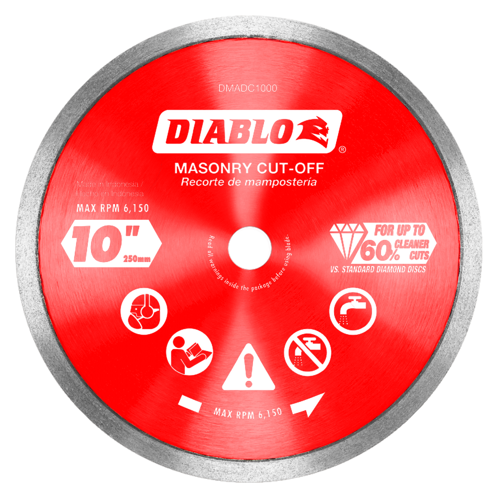Diablo Tools 10" Diamond Continuous Rim Cut-Off Discsfor Masonry