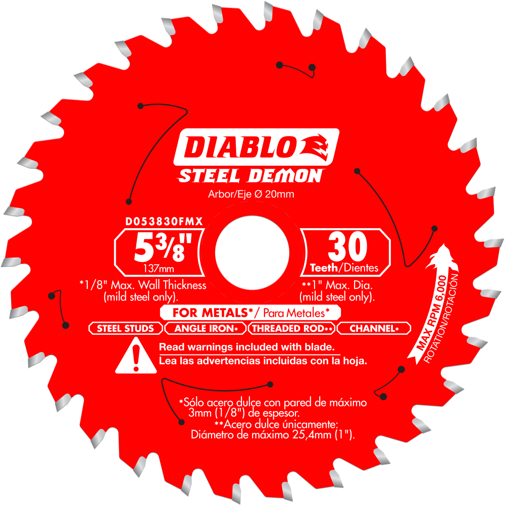 

Diablo Tools 5 1/2" x 30 Tooth Steel Demon Carbide Tip Saw Blade for Metal