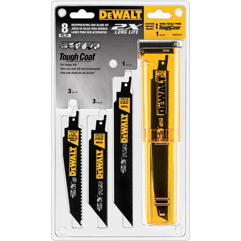 

DEWALT 8-Piece 2X Recip Blade Set with Tough Case