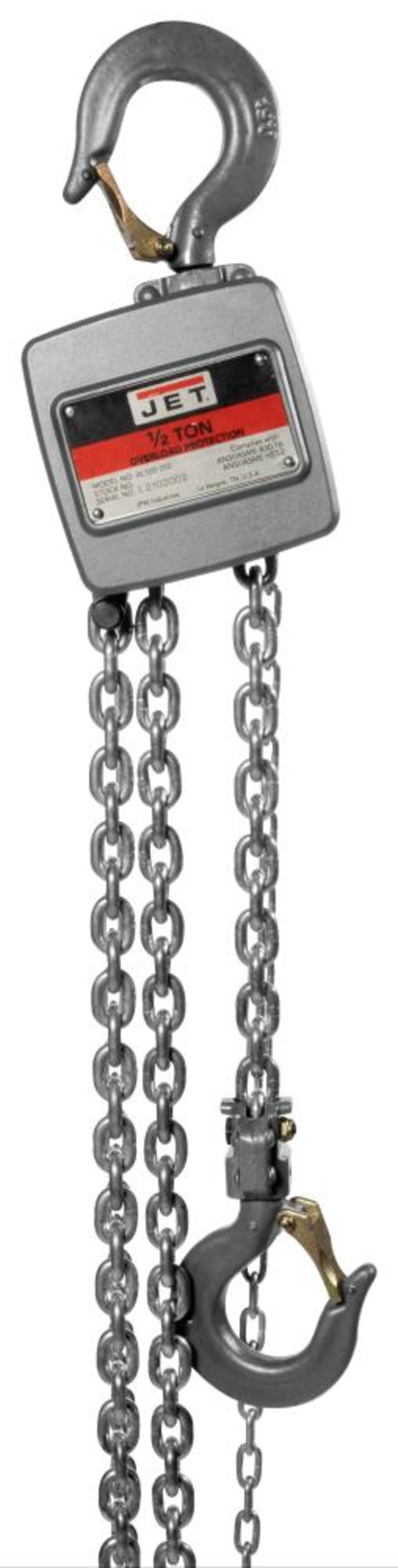 

JET AL100-050-20 1/2 Ton Hand Chain Hoist with 20' of Lift