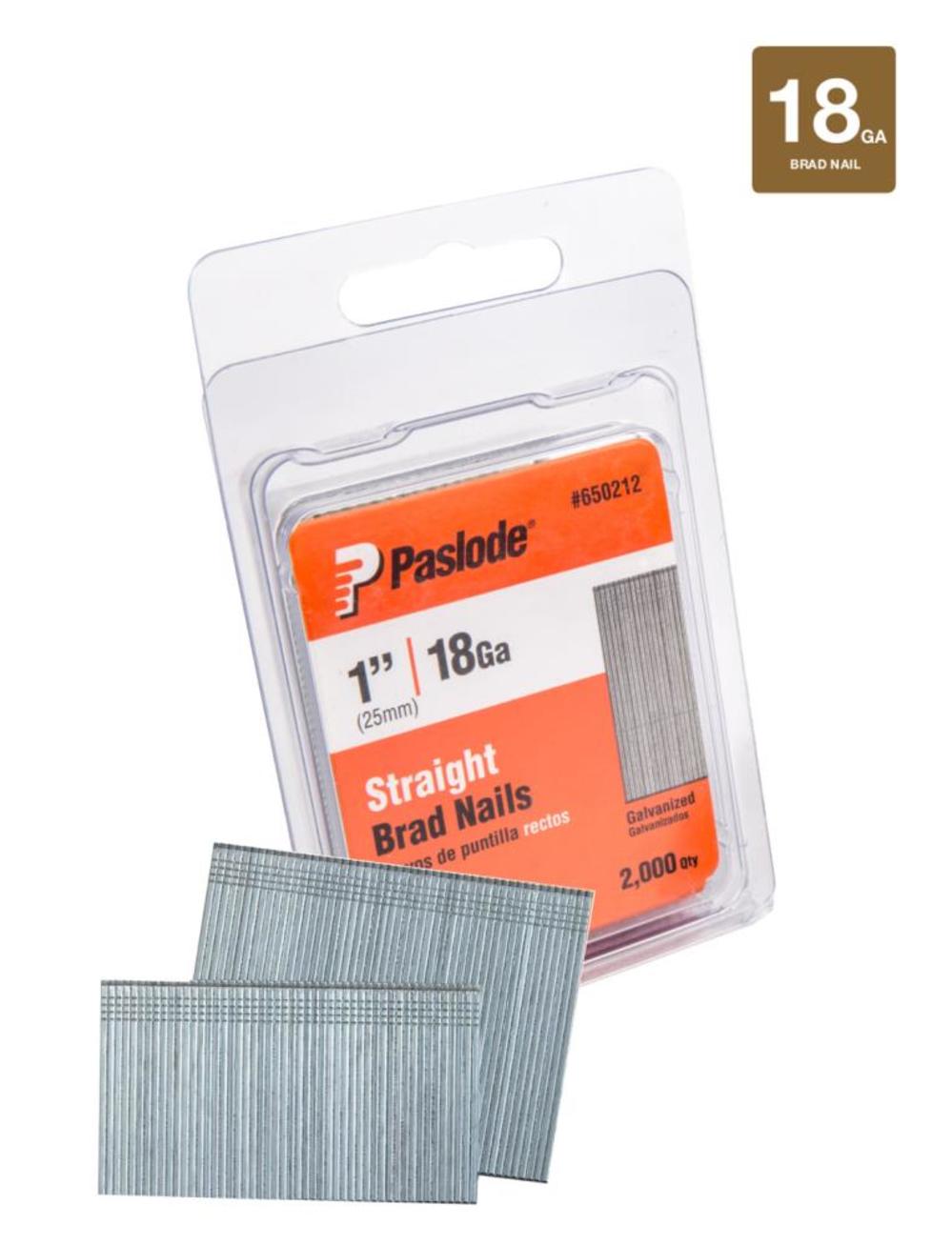 

Paslode 1" 18 Gauge Galvanized Finish Nail 2000 Count