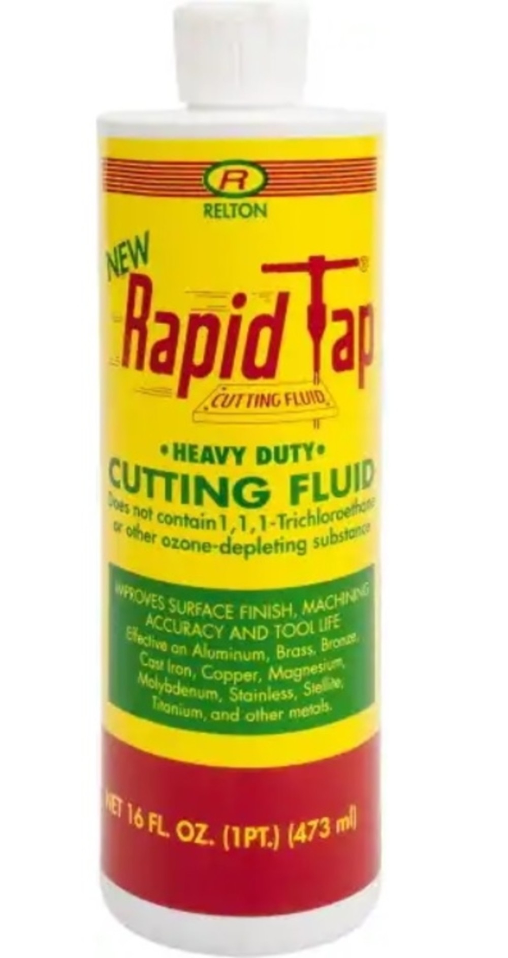 

Relton New Rapid Tap 1 Pt Bottle Cutting Fluid Semisynthetic For Use on Ferrous Metals & Nonferrous Metals