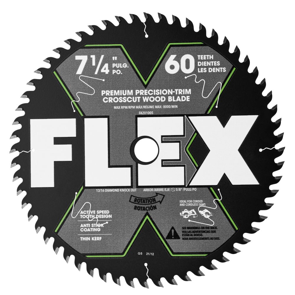 FLEX 7-1/4 Inch 60T Premium Precision Trim/Crosscut Wood Blade