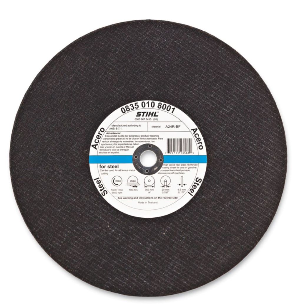 0835 Stihl 14in Diameter x 4.5 mm Thickness Cut-Off Abrasive Wheel 0835 010 ...