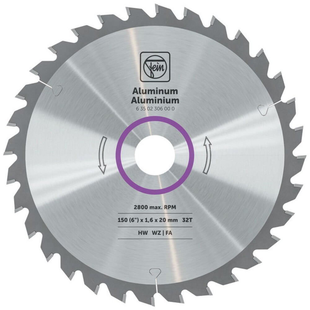 Fein 6 Inch Circular saw blade for aluminum/non-ferrous metals ...