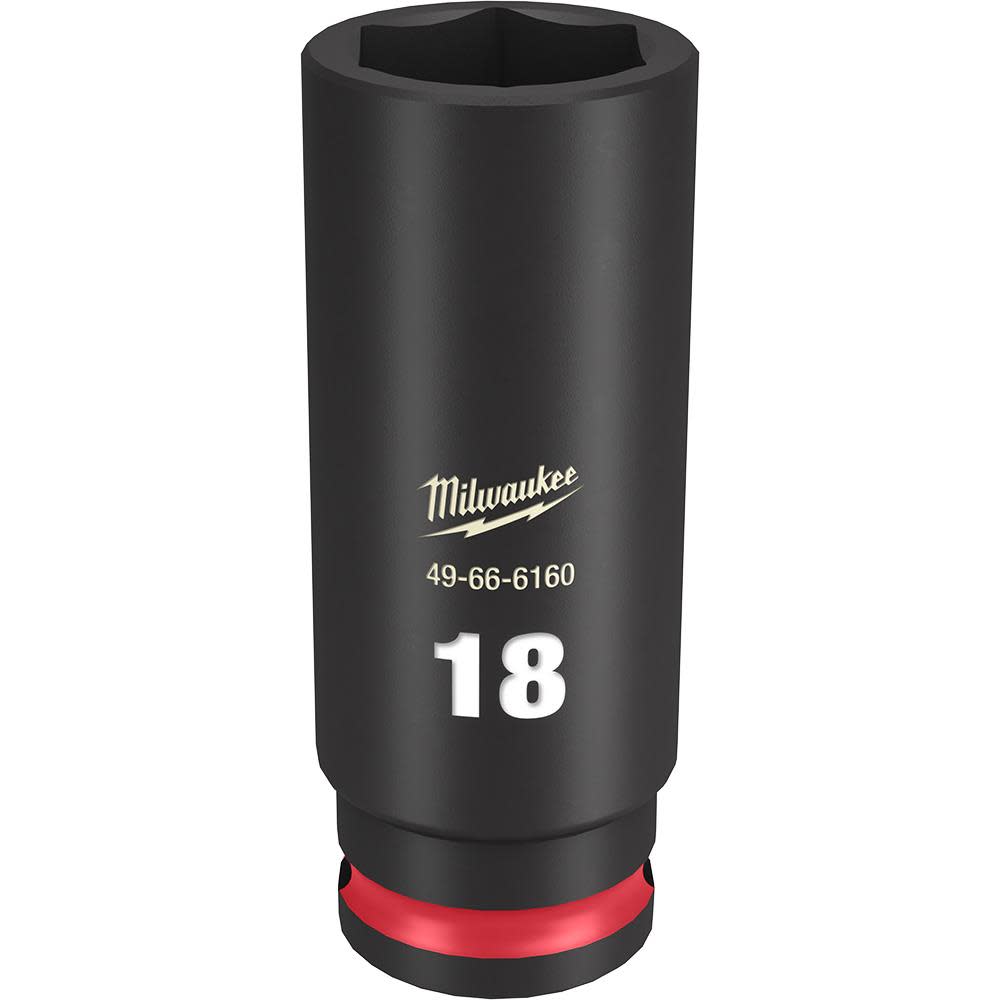 Milwaukee SHOCKWAVE Impact Duty Socket 3/8in Drive 18MM Deep 6 Point
