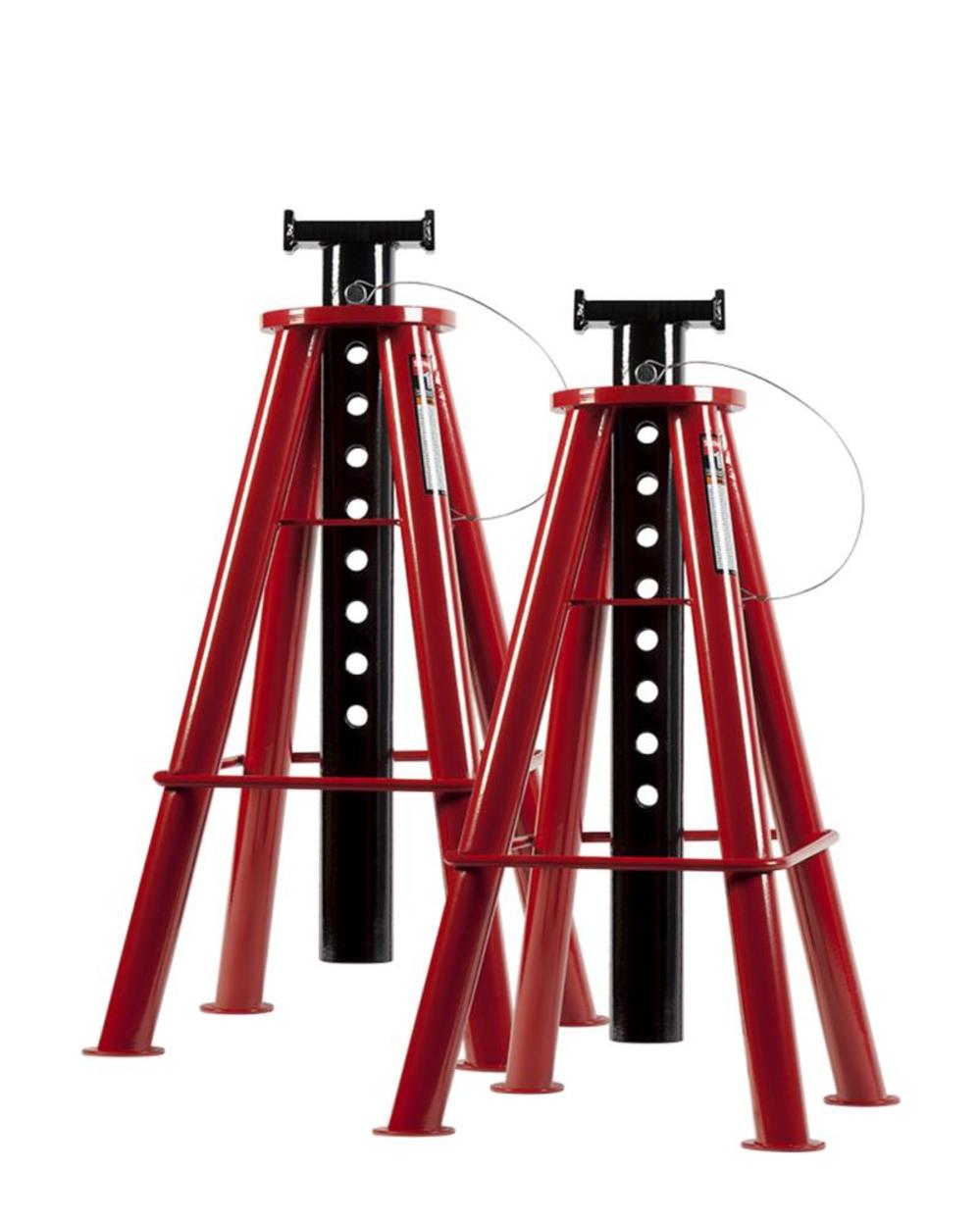 10 Ton High Height Pin Type Jack Stands (Pair)