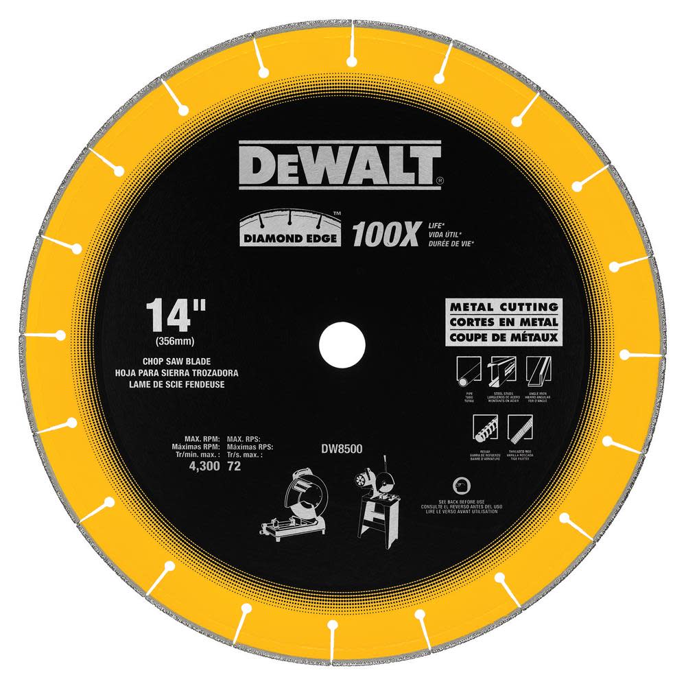 

DEWALT 14 In. x 7/64 In. x 1 In. Diamond Edge Chop Saw Blade