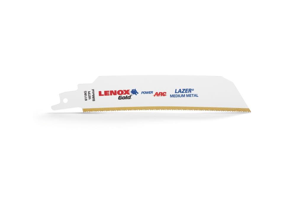 

Lenox 6 18TPI Gold Power Arc Curved LAZER Reciprocating Saw Blade 5 pk