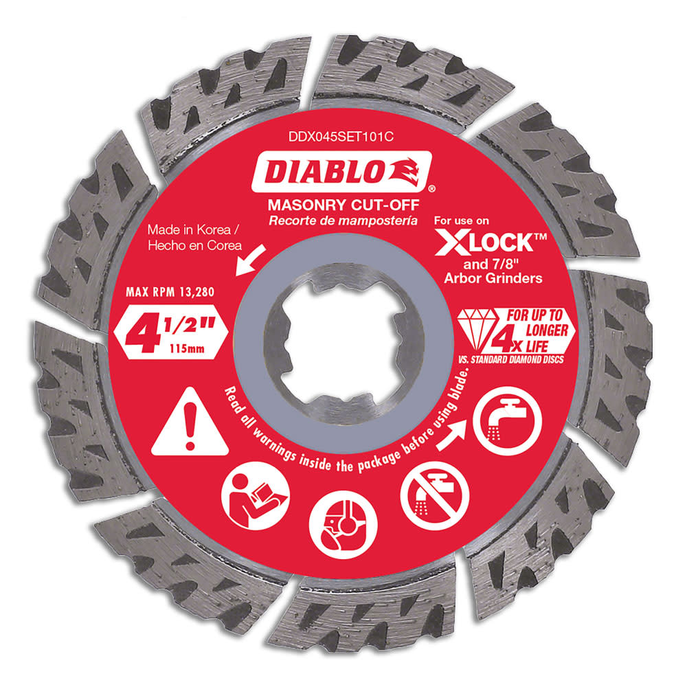 

Diablo Tools 4-1/2 in. Diamond Segmented Turbo Masonry Cut-Off with X-LOCK arbor