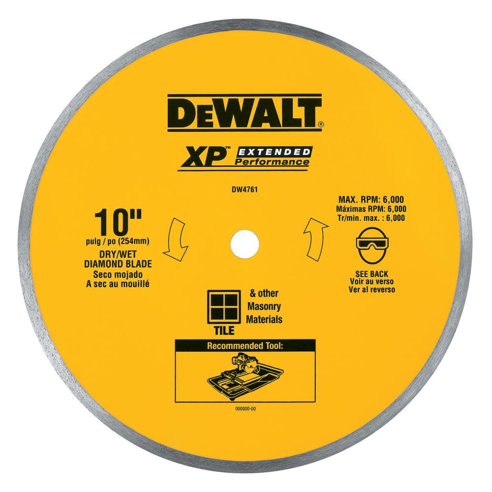 

DEWALT 10-in Diameter 0.060-in Thickness Ceramic Tile Blade Wet