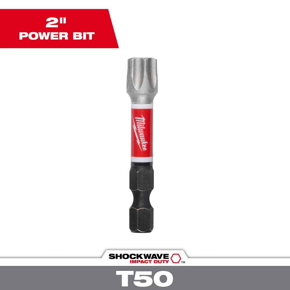 Milwaukee SHOCKWAVE Impact Duty 2" T50 Impact Bit 1Pk