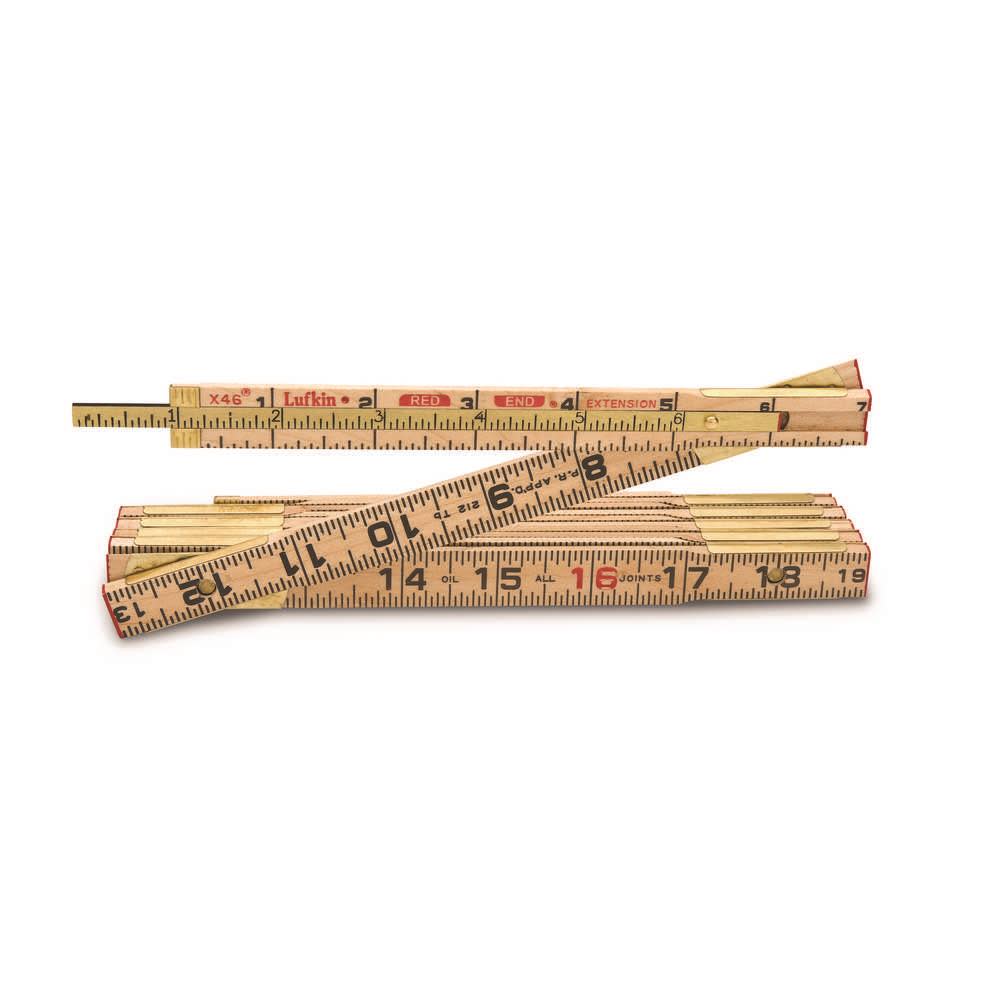 

Crescent Lufkin 5/8" x 6' Red End Wood Rule with 6" Slide Rule Extension