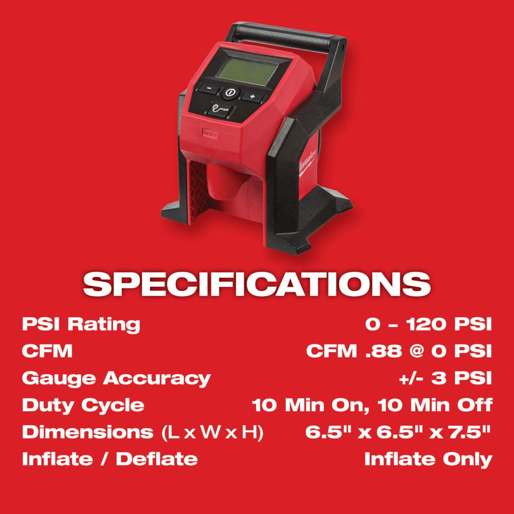 Milwaukee M12 Compact Inflator Kit 2475 21XC Acme Tools