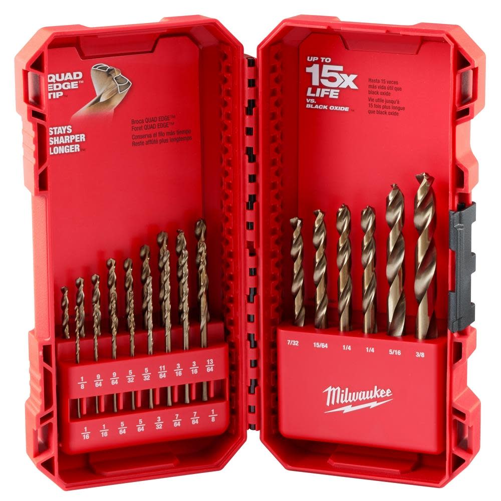 Milwaukee 23 Piece RED HELIX Cobalt Drill Bit Set 48-89-2338