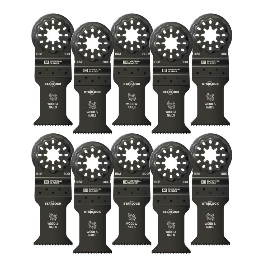 

Imperial Blades IBSL300-10 Starlock 1-3/8" Standard Wood & Nails Blade 10PC