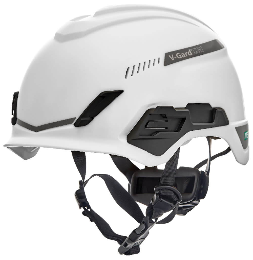 

MSA Safety Works V Gard H1 Safety Helmet Trivent White Fas Trac III Pivot