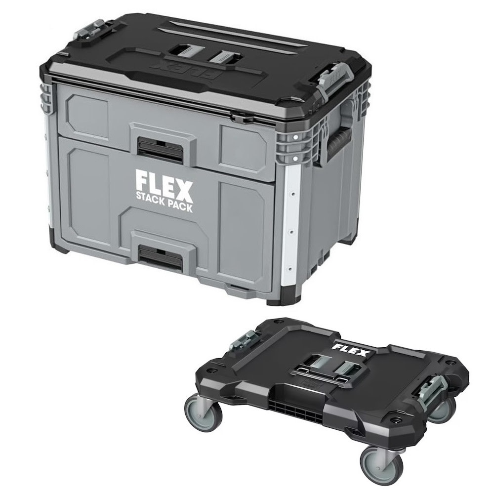 FLEX Stack Pack Trolley, Stack Pack 2-Drawer Tool Box Bundle