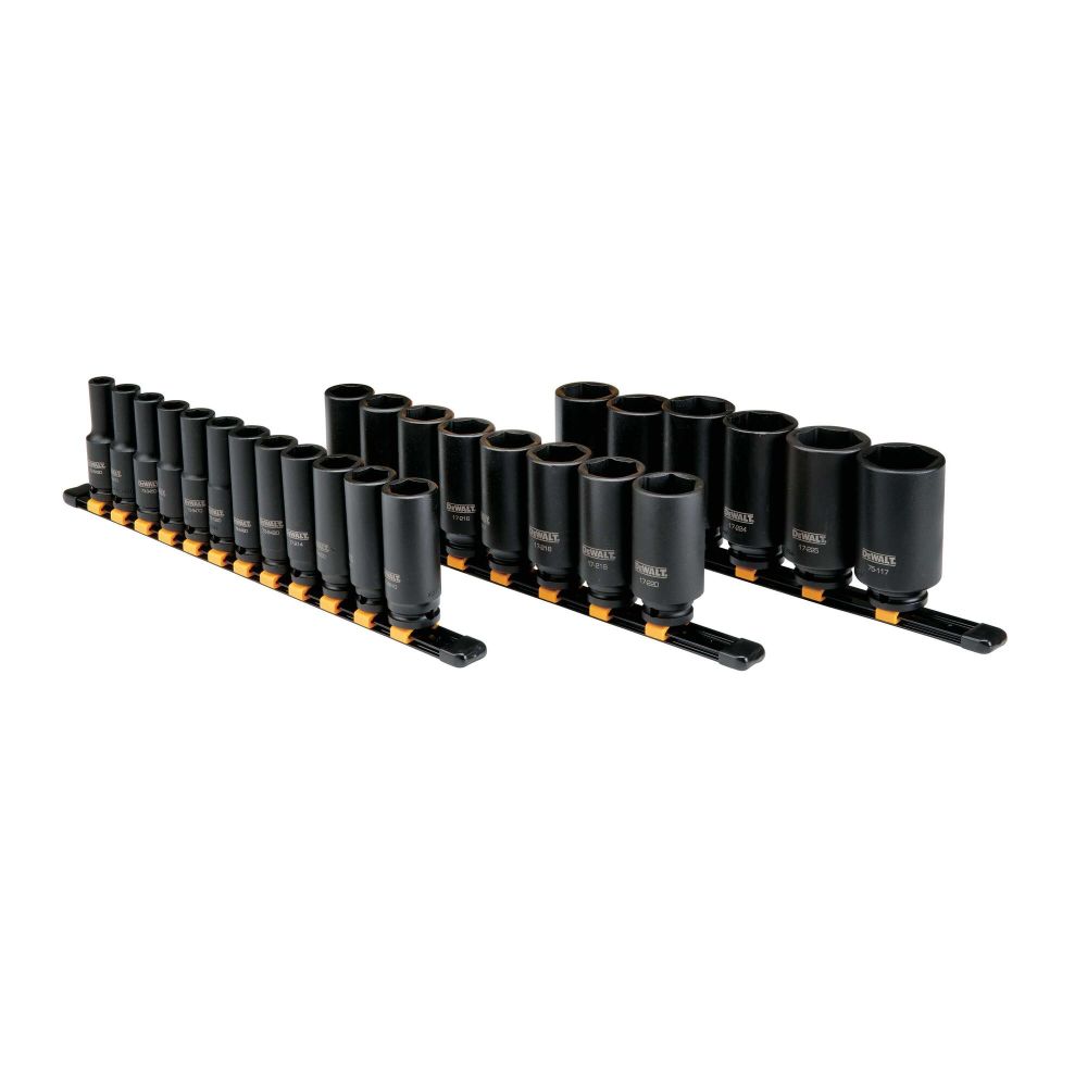 DEWALT 26 Piece 1/2 in Drive Deep Metric Impact Socket Set 6 PT