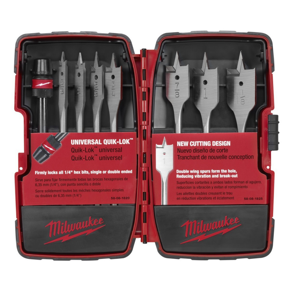 Milwaukee flat boring bit set hot sale