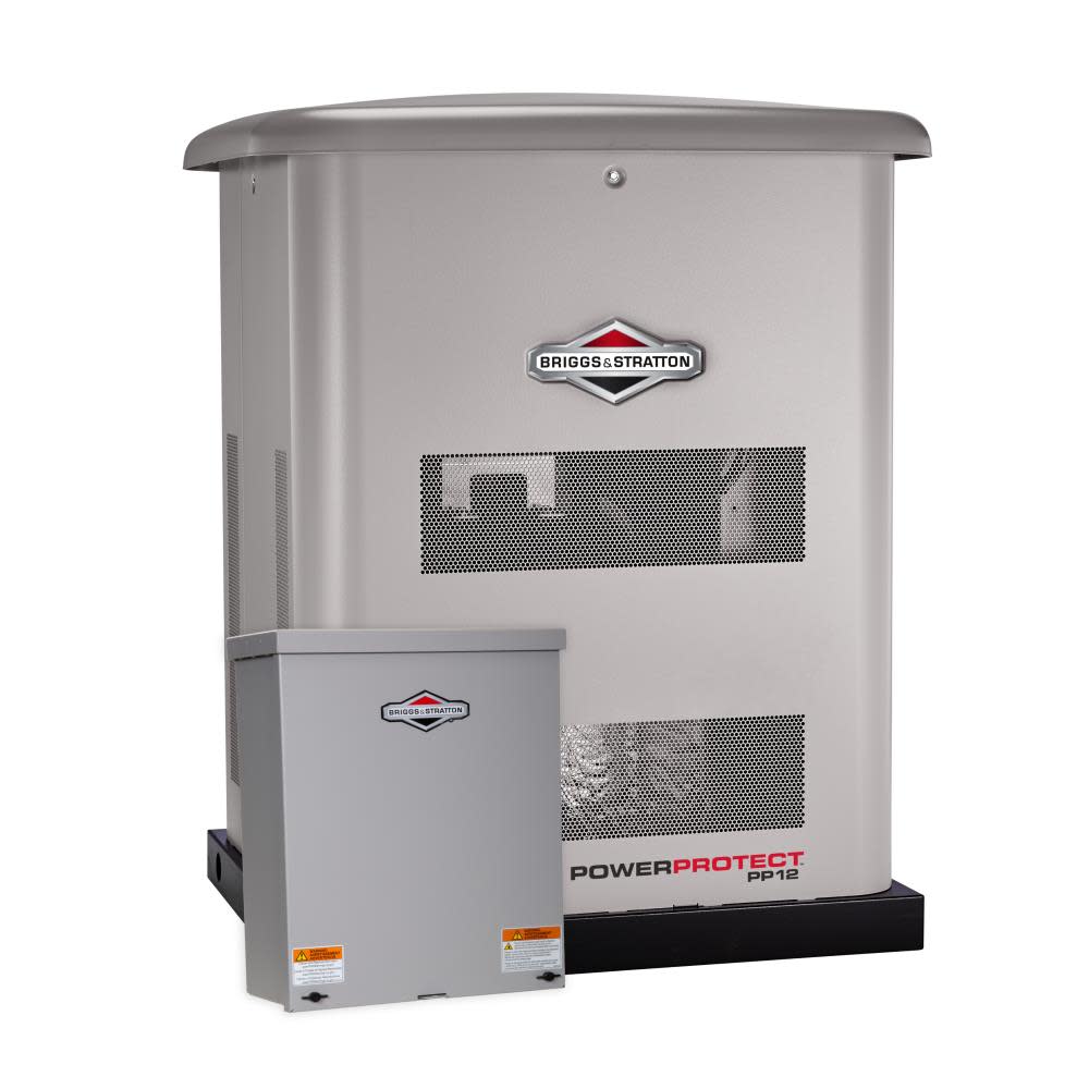 

Briggs and Stratton PowerProtect Standby Generator with Automatic Transfer Switch 12000 Watt (LP)/10800 Watt (NG)