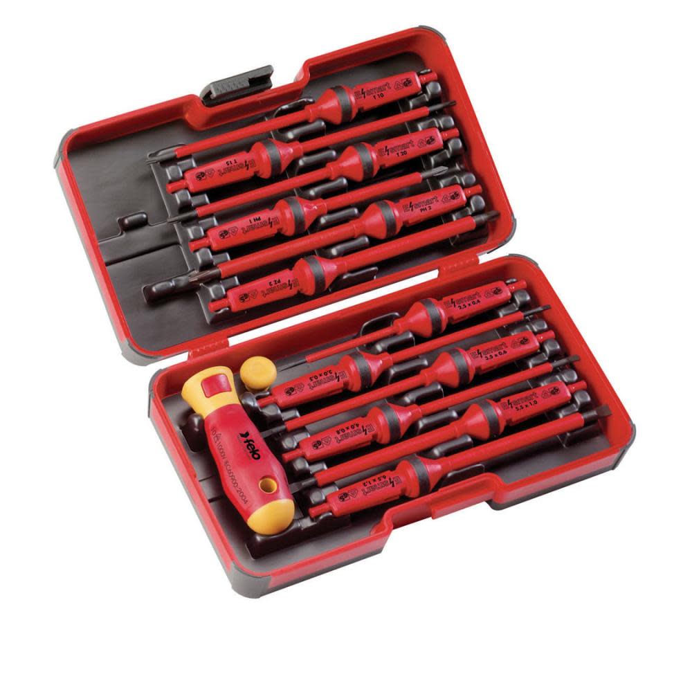 

Felo 14 Piece Screwdriver Set with 12 Interchangable Blades & 2 Handles