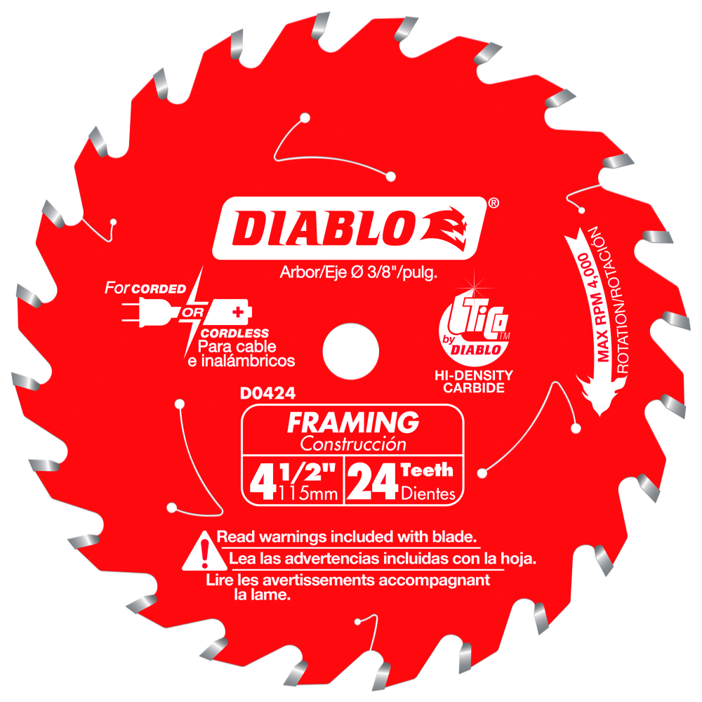 Diablo 4 1/2 x 24 Tooth Framing Trim Saw Blade