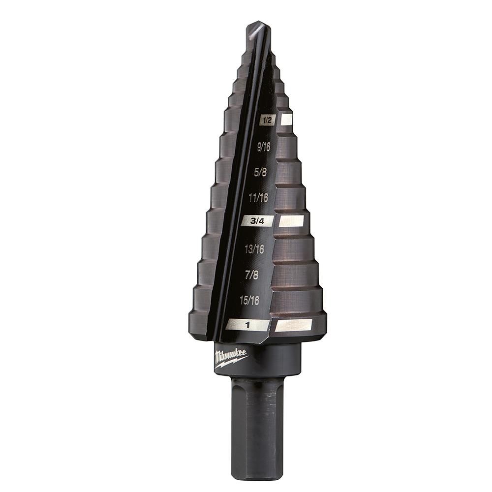Milwaukee #8 Step Drill Bit 1/2 in. - 1 in. x 1/16 in.