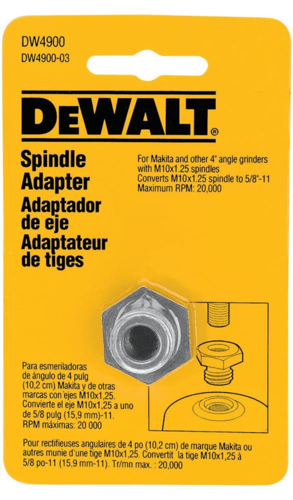 

DEWALT M10 x 1.25 to 5/8 In - 11 Arbor Spindle Adapter