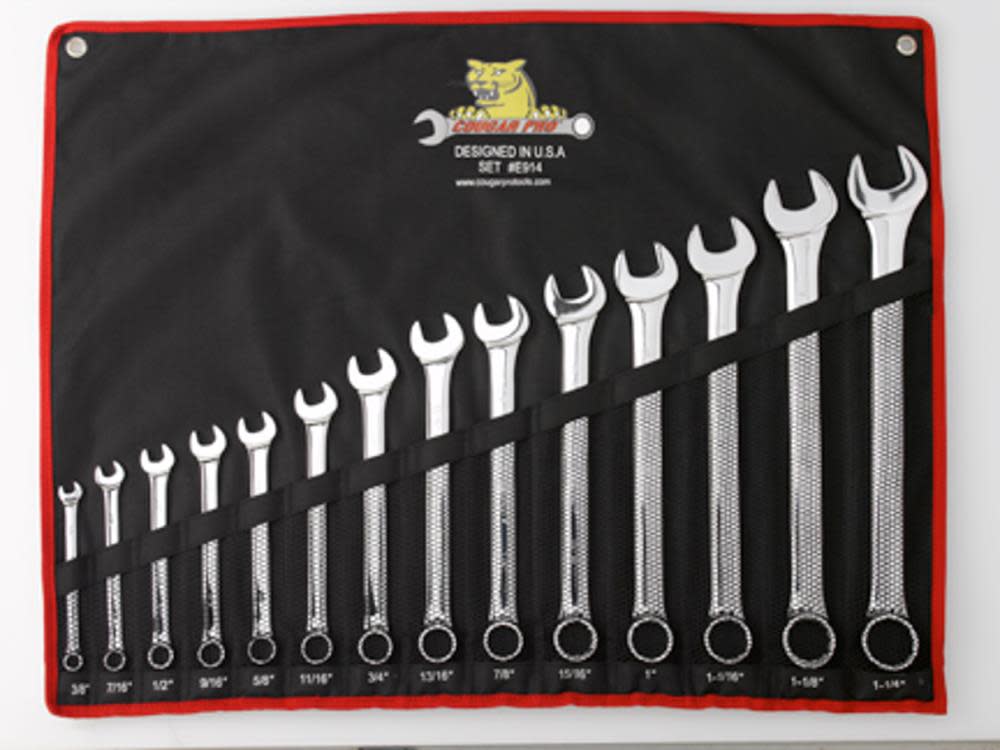 14pc High Polished Combo Wrench Set SAE Auto Hand Tool Automotive Tools 