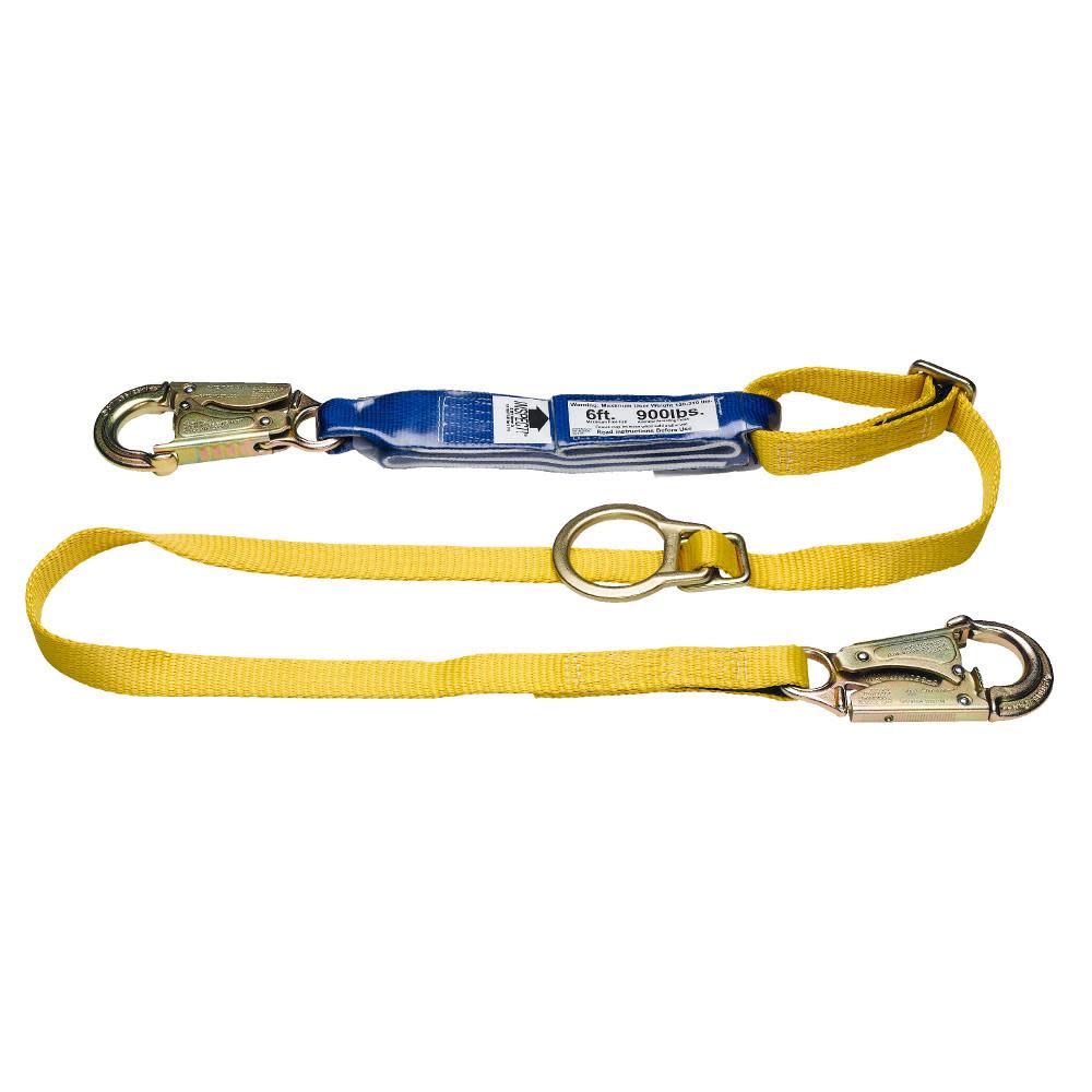 

Werner 6 Ft. DeCoil Tie-Back Adjustable Single Leg Lanyard (DCELL Shock Pack Snaphook 1 in Web)